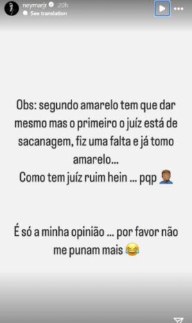 Postagem de Neymar (Reprodução: Instagram)