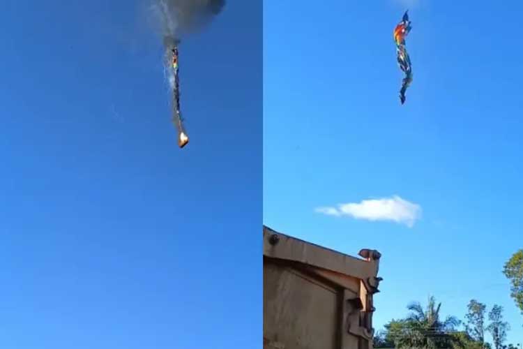 Vídeo mostra decolagem de balão que caiu em Santa Catarina