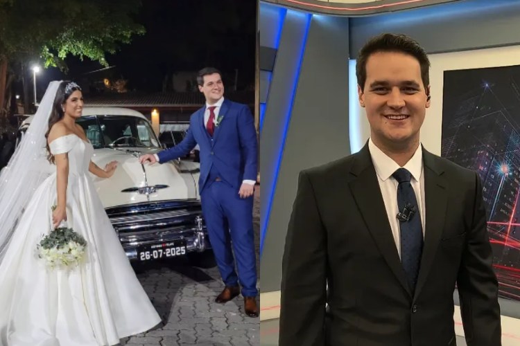 Repórter do ‘Brasil Urgente’ se casa após pedir namorada em casamento ao vivo no jornal: “Para sempre juntos”