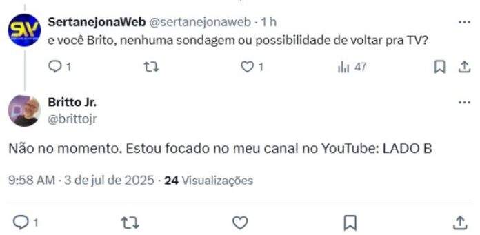 Post de Britto Jr (Reprodução: Instagram)