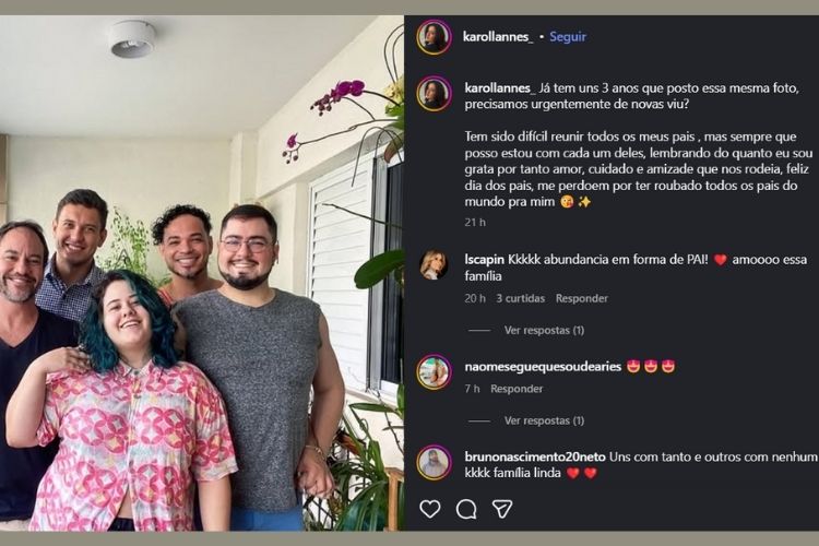 Karol Lannes e seus quatro pais