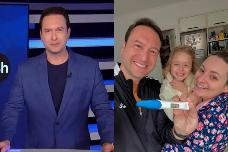 Eduardo Ribeiro, âncora do ‘Jornal da Record’, anuncia terceira paternidade: “Estamos grávidos!”