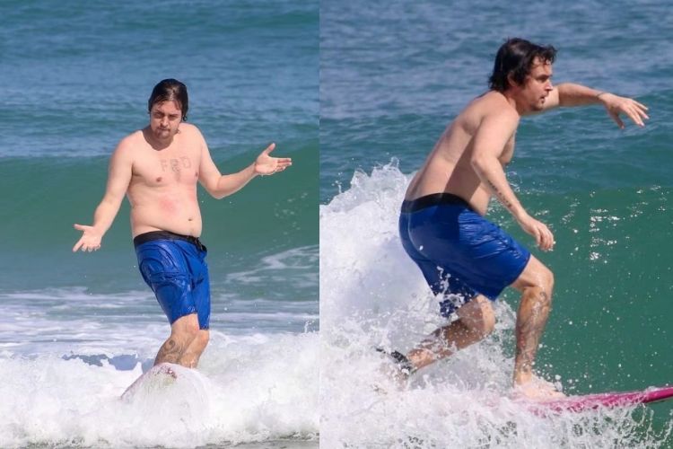 Felipe Dylon na praia