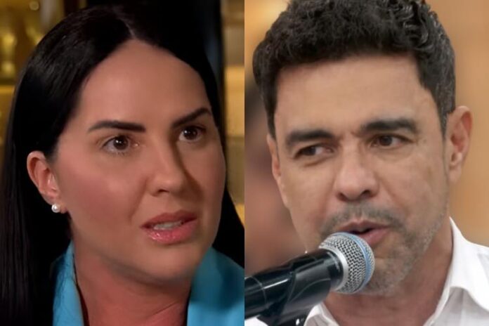 Graciele Lacerda e Zezé Di Camargo (Reprodução: Record/TV Globo)