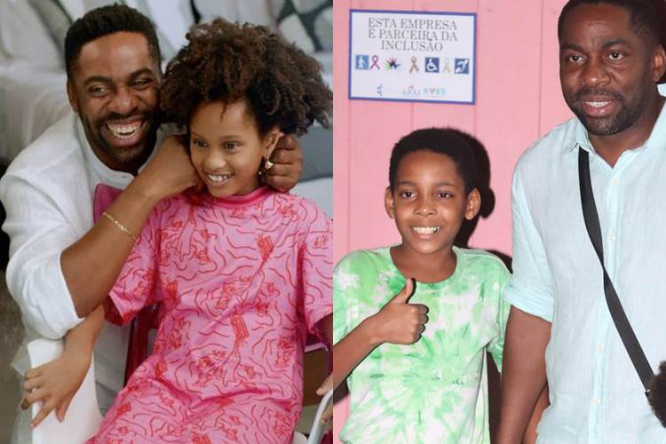 Lazaro Ramos e os filhos Instagram