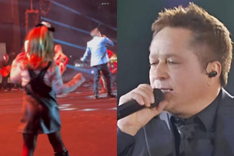 Maria Flor rouba a cena ao surgir dançando no palco do show do Leonardo; Confira!