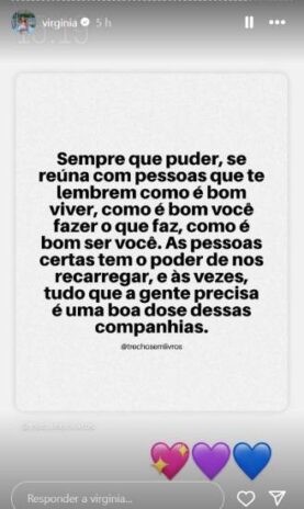 Postagem da Virginia Fonseca