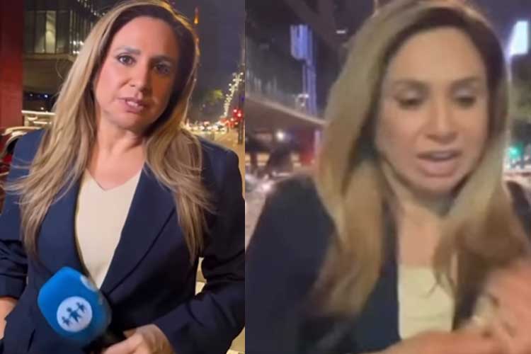 Repórter leva susto ao sofrer tentativa de assalto ao vivo na TV