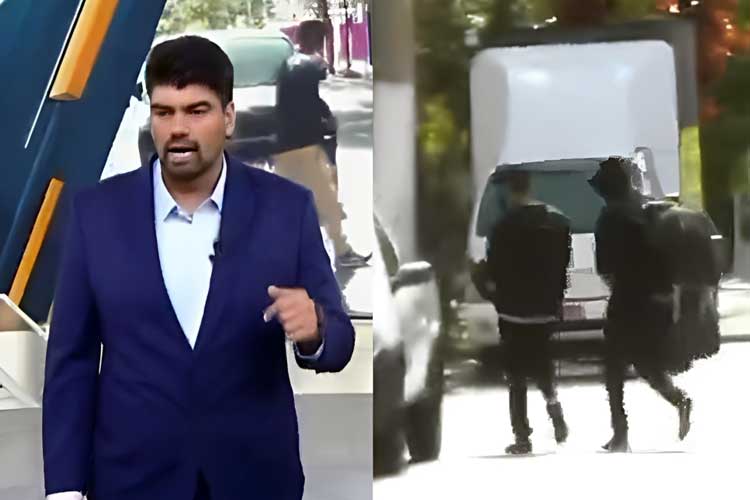 Grávida, repórter do SBT discute com suspeito ao vivo após ser xingada