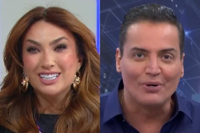 Thayse Teixeira e Leo Dias (Reprodução: SBT/Band)