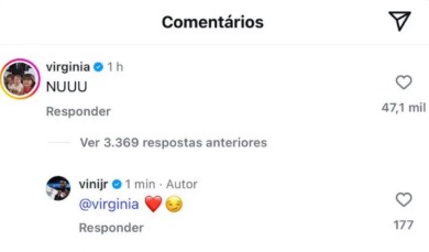 Vini Jr. responde comentário da Virginia (Reprodução/Instagram)