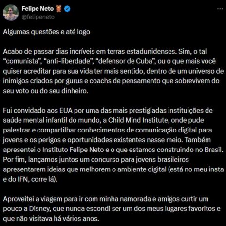Felipe Neto comentário