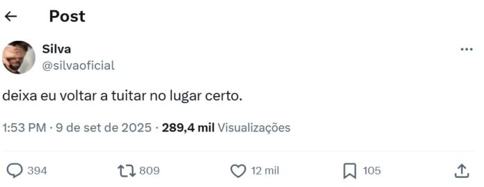 post do silva Post do Silva (Reprodução: X, antigo Twitter)