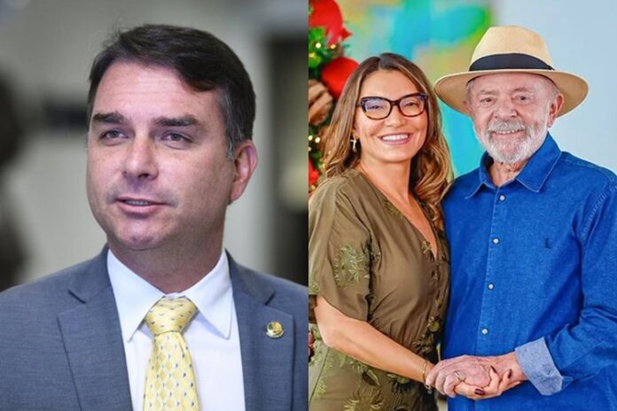 Flávio Bolsonaro, Janja e Lula - Foto: Governo Federal