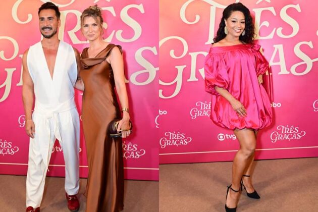 Julio Rocha com a esposa e Juliana Alves