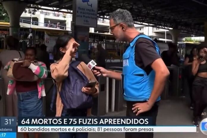 operação no rio Jovem viraliza com entrevista na Globo após operação policial no Rio (Foto: Reprodução)