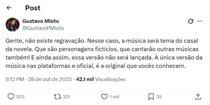 Post do Gustavo Mioto Post do Gustavo Mioto