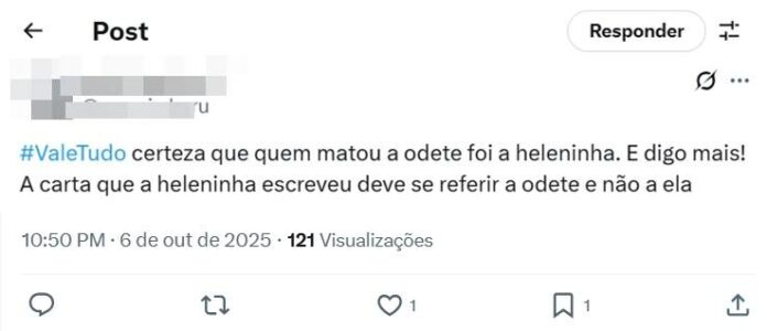 Público de Vale Tudo opinando (Reprodução: X, antigo Twitter)