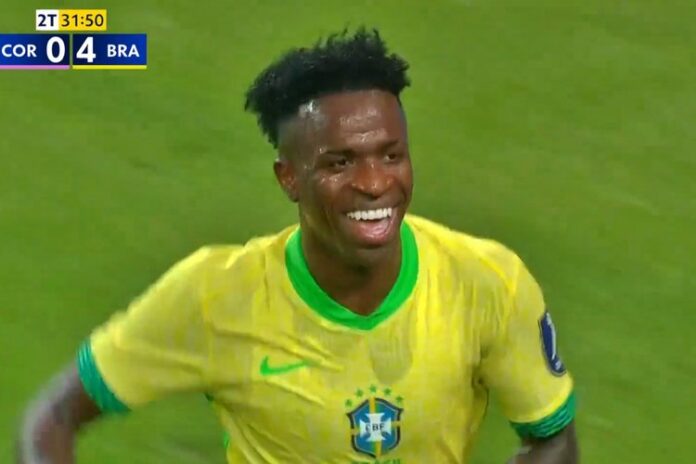 Vini Jr. pela Seleção Brasileira - Foto: TV Globo