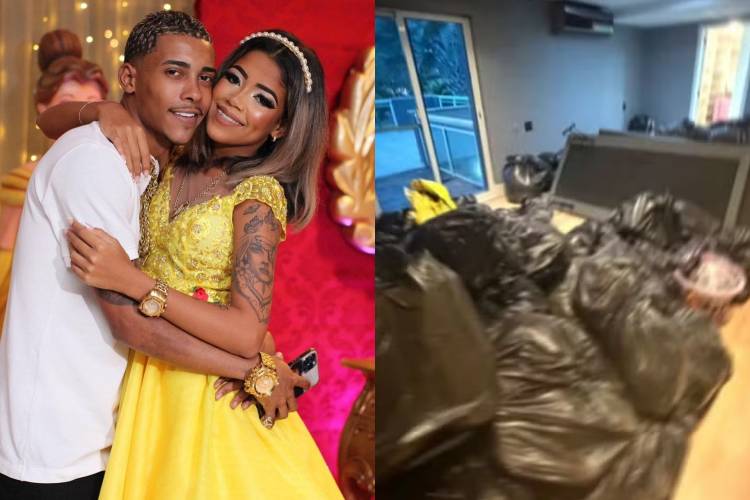 Com pertences em sacos de lixo, MC Poze do Rodo expulsa Viviane Noronha de casa após término