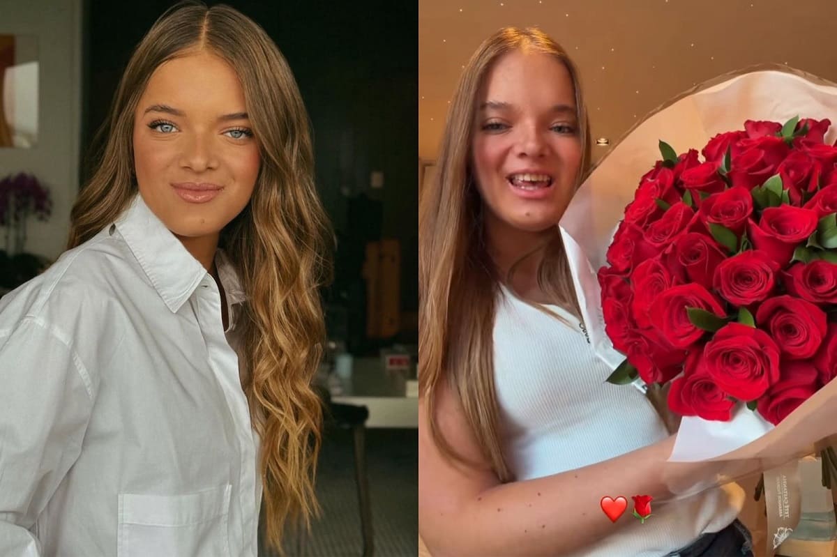 Rafinha Justus recebe flores (Foto: Reprodução)