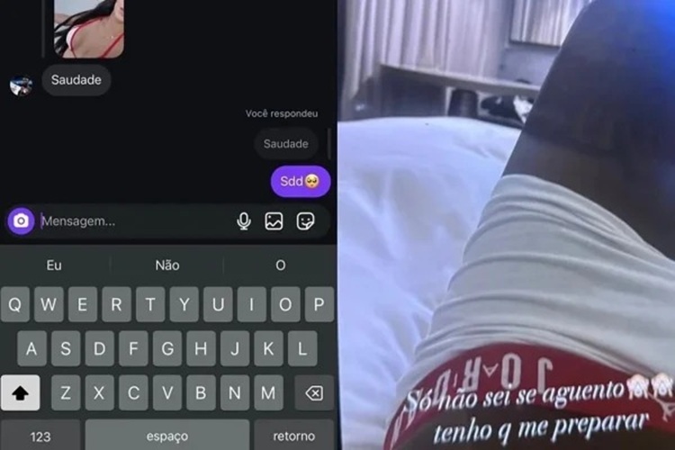 Conversas de Vini Jr e Bia (Foto: Reprodução)