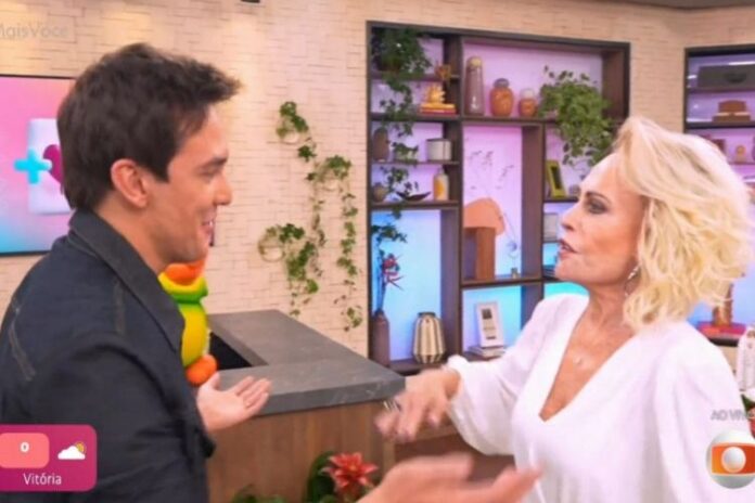 Ana Maria Braga dando bronca no apresentador Alessandro Jodar - Reprodução: TV Globo