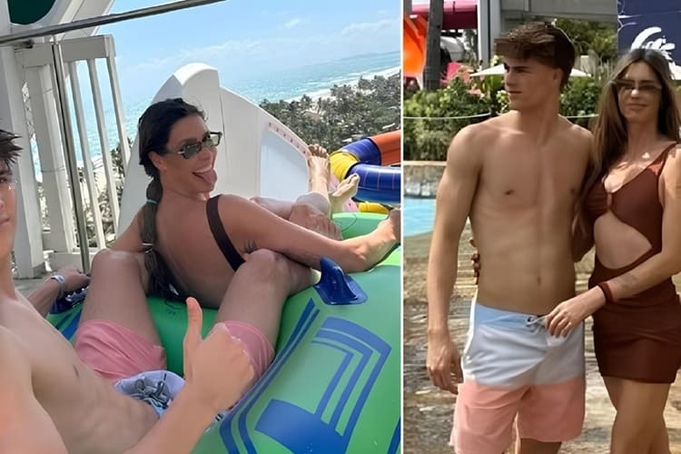 Fernanda Lima curte parque aquático com filhos adolescentes e detalhe chama atenção