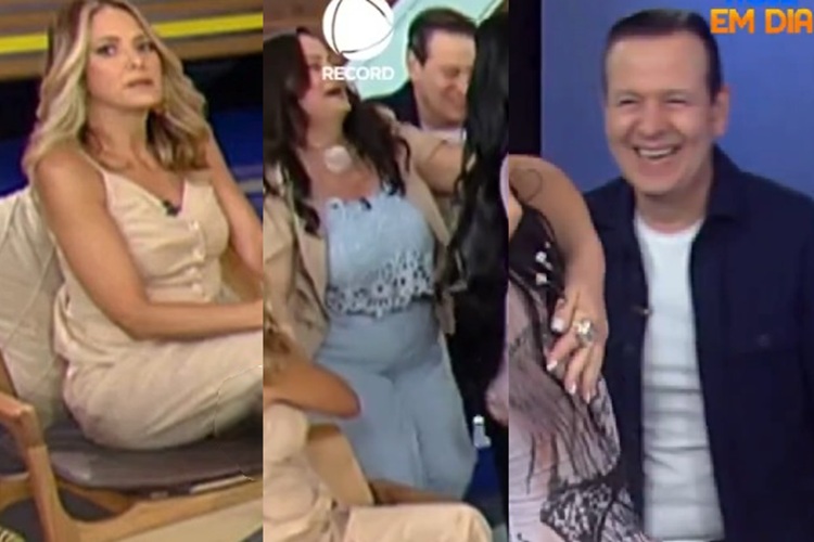 Mãe de Ray de A Fazenda leva tombo no Hoje em Dia (Foto: Reprodução)