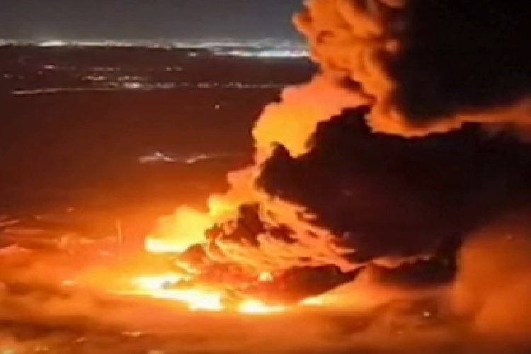 Incêndio após explosão na Argentina (Foto: Reprodução Instagram)