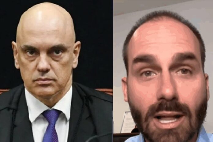 Alexandre de Moraes e Eduardo Bolsonaro Alexandre de Moraes e Eduardo Bolsonaro (Foto: Reprodução)
