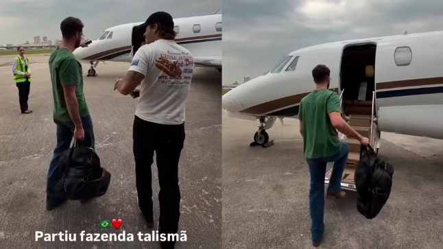 João Guilherme embarcado no jatinho de Zé Felipe - Reprodução: Instagram