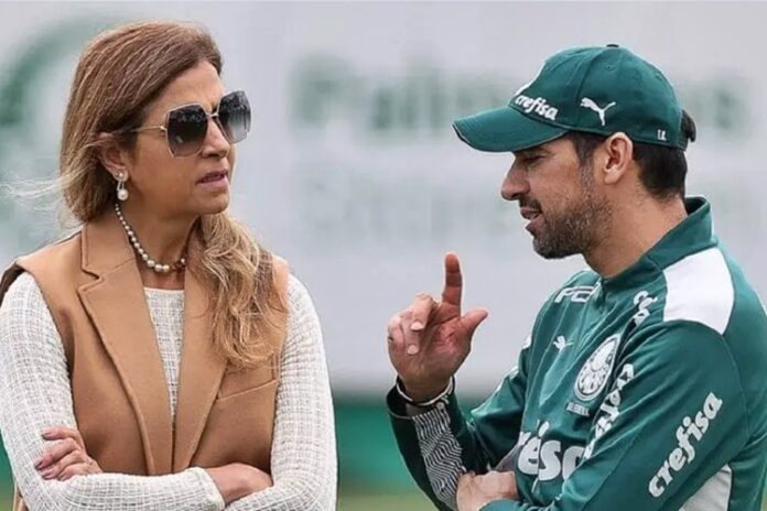 Leila Pereira e Abel Ferreira (Foto: Cesar Greco/Palmeiras)
