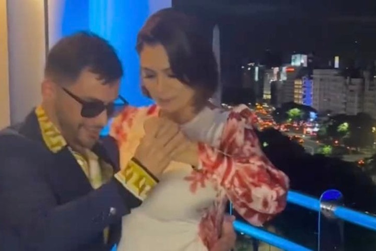 Michelle Bolsonaro e Agustin Fernandez (Foto: Reprodução)