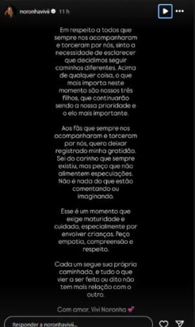 Post da Vivi Noronha Post da Vivi Noronha (Reprodução: Instagram)