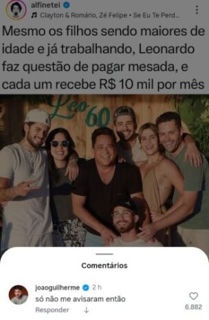 Post do João Guilherme (Reprodução: Instagram)