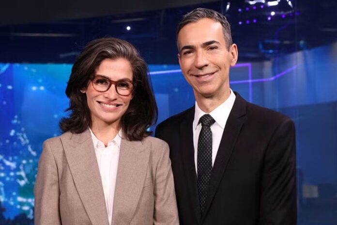 Renata Vasconcellos e César Tralli Renata Vasconcellos e César Tralli - Foto: TV Globo