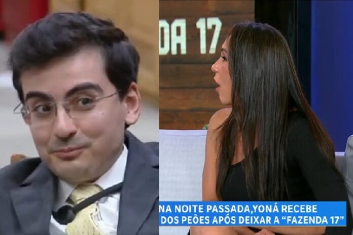 Yoná vê o que Dudu fez após sair de A Fazenda (Foto: Reprodução/ Record)