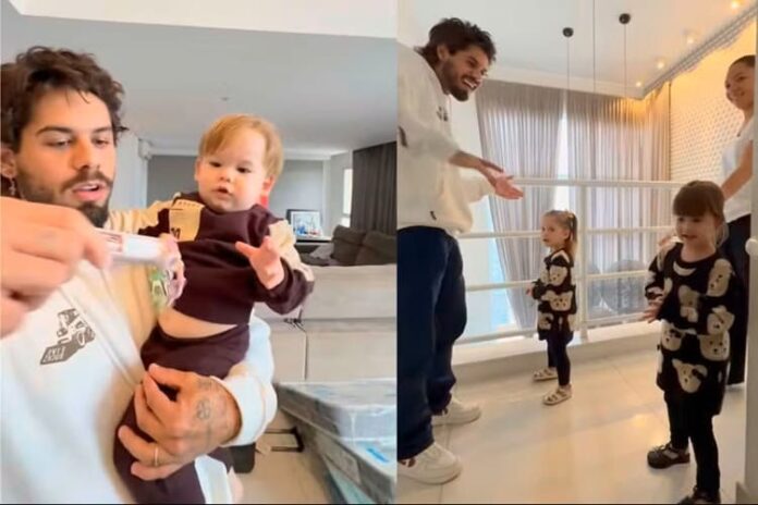 Filhos e Zé Felipe (Foto: Reprodução/ Instagram)