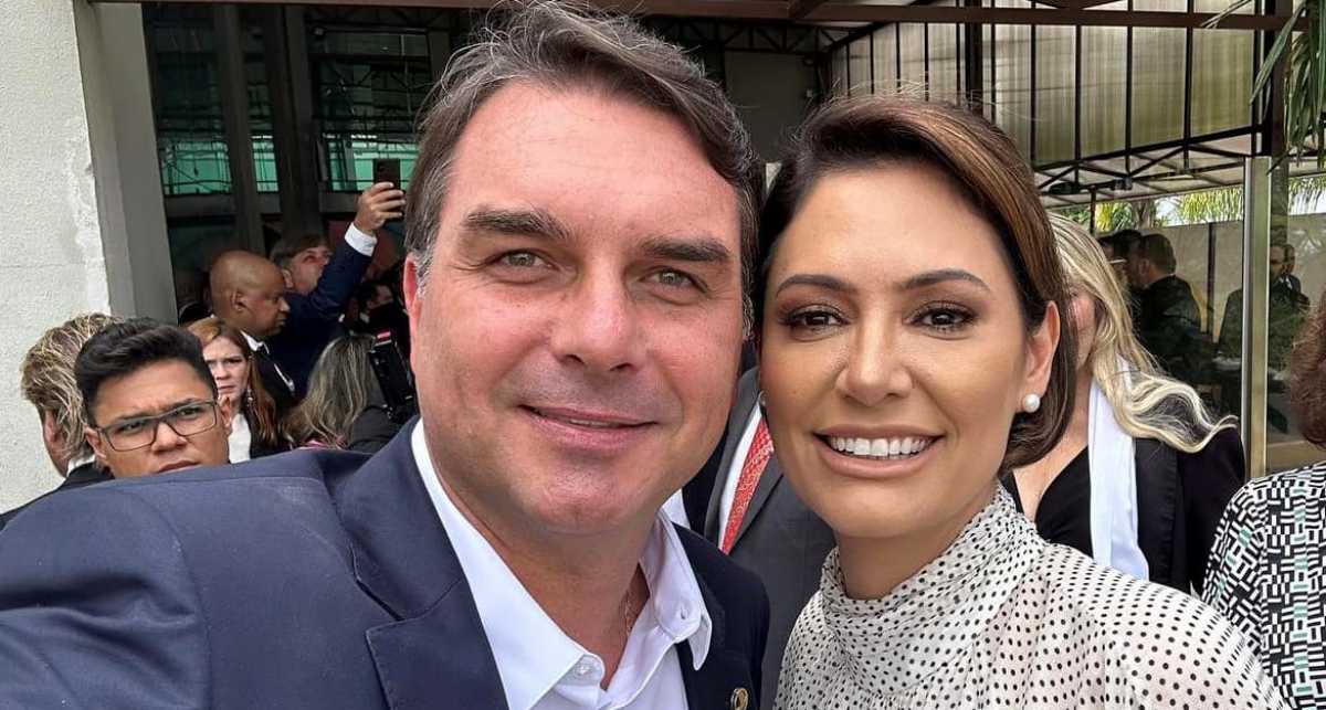 Flávio Bolsonaro e Michelle Flávio Bolsonaro e Michelle
