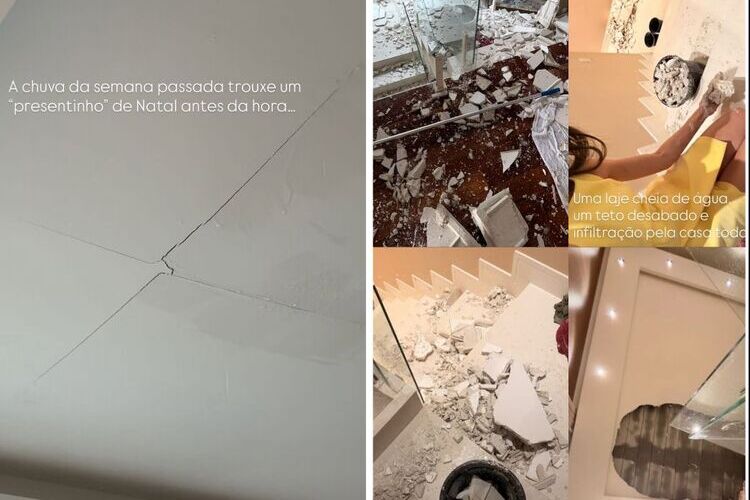 Amanda Kimberlly mostra o estrago em sua casa (Fonte: Instagram)