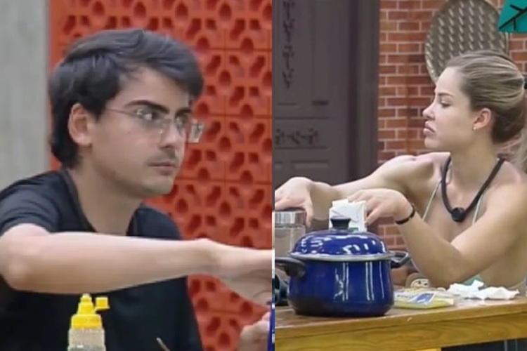 Dudu Camargo e Saory em A Fazenda (Foto: Reprodução)