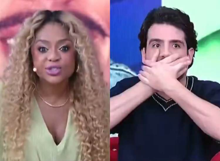 Cariúcha e Matheus Baldi em climão no Fofocalizando (Reprodução: SBT)