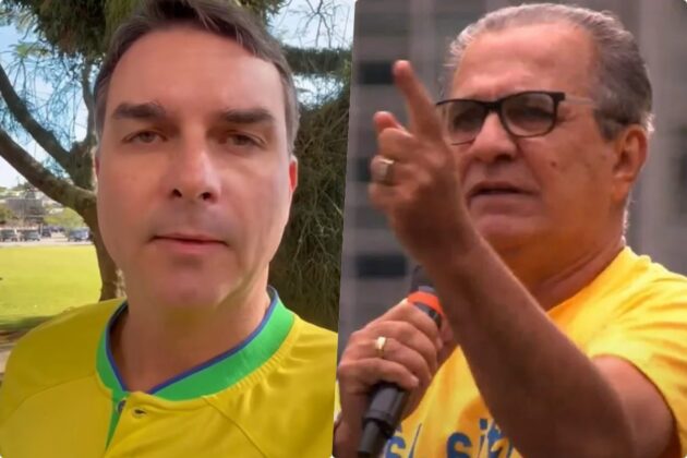 Fl&aacute;vio Bolsonaro e Silas Malafaia