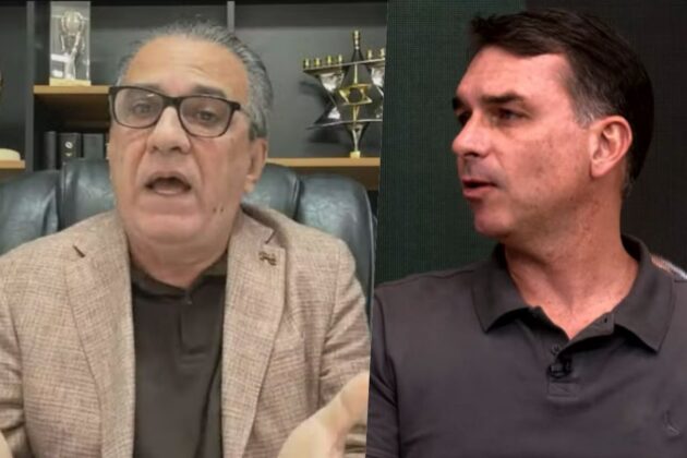 Silas Malafaia e Fl&aacute;vio Bolsonaro