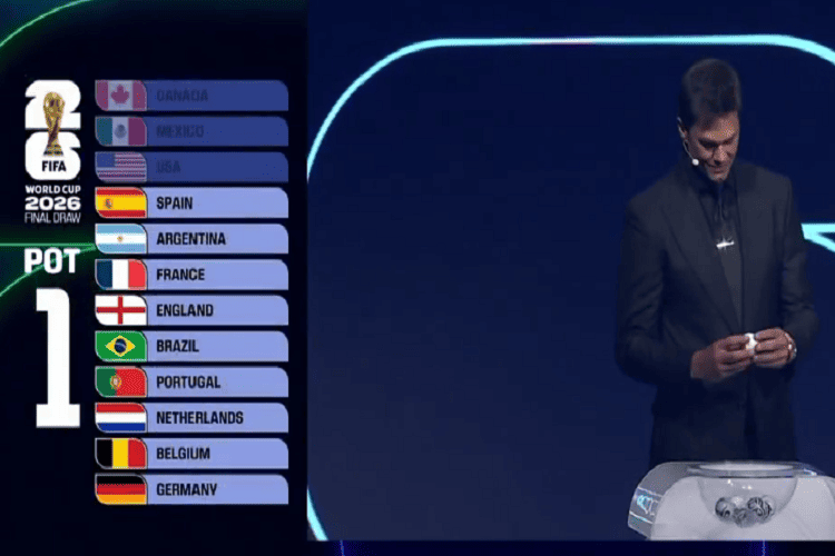 Tom Brady participa de sorteio da Copa do Mundo de 2026 (Foto: TNT) Tom Brady participa de sorteio da Copa do Mundo de 2026 (Foto: TNT)