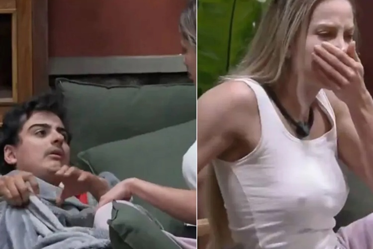 Dudu Camargo e Saory Cardoso em A Fazenda (Foto: Reprodução)