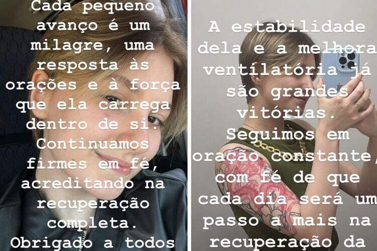 Estado de Isabel Veloso (Fonte: Instagram)