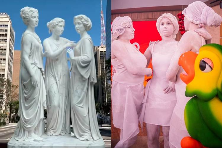 Estátua Três Graças 3 - Instagram e Evelyn Costa