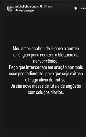 Stories Michelle Bolsonaro